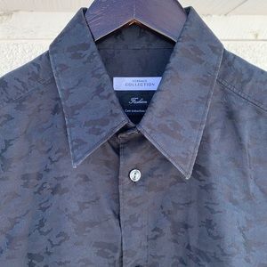 Black Printed Button Down